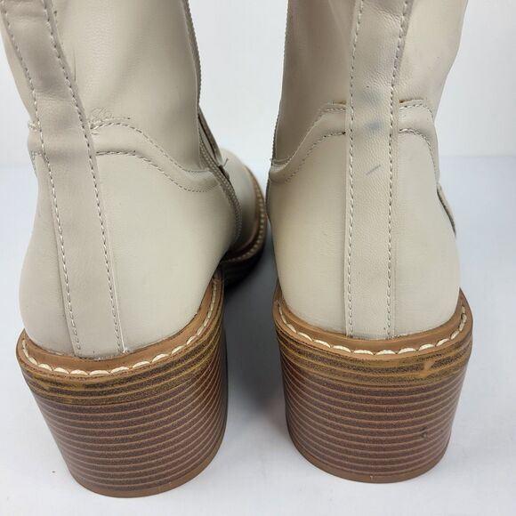 Steven by Steve Madden Calda Boots Faux Leather Off White Size 9M - Picture 14 of 16